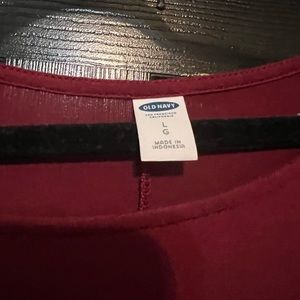 Long sleeve, maroon, short dress